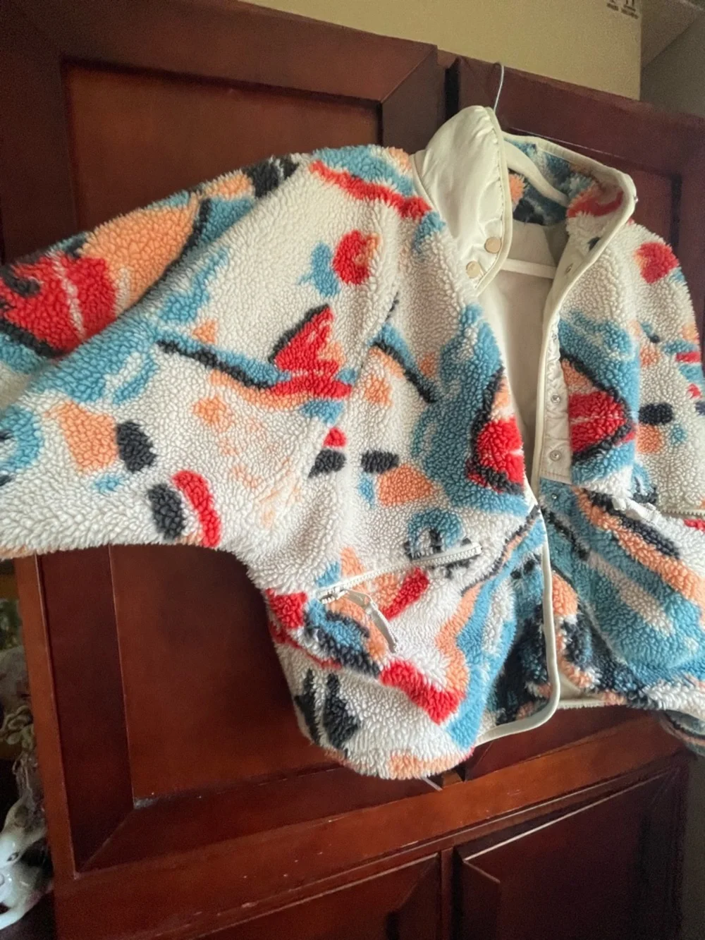 Free People Movement Hit the Slopes Rocky Ridge Printed Fleece Jacket Small - Picture 7 of 17